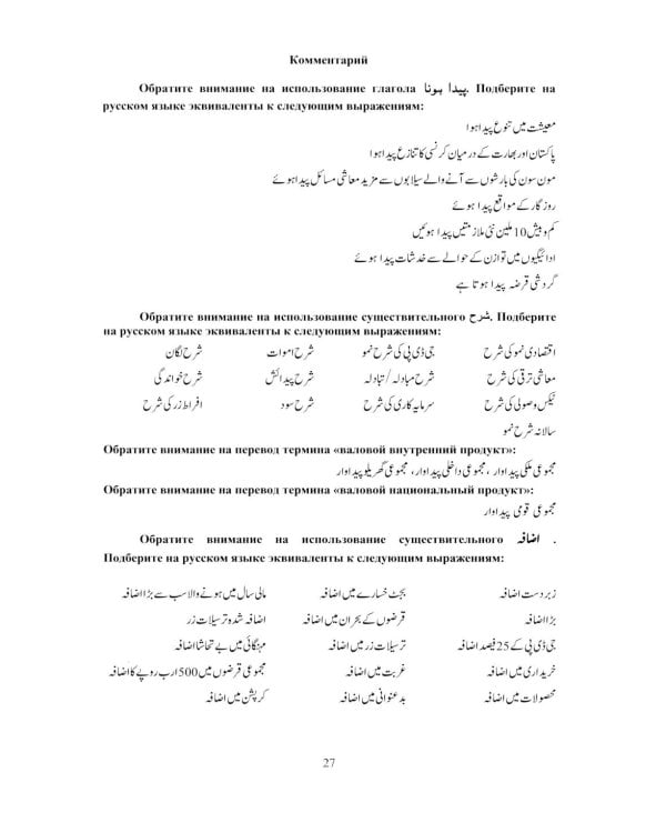 Язык урду. Общественно-политический перевод (базовый курс): Учебное пособие. В 2 ч. Ч. 2: Пакистан: вопросы экономики, внешней политики и безопасности