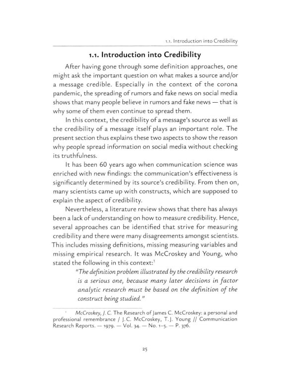 Rumours and Fake News - Effects of Message Credibility on Human Behaviour During the COVID-19 Pandemic: monograph: на англ.яз