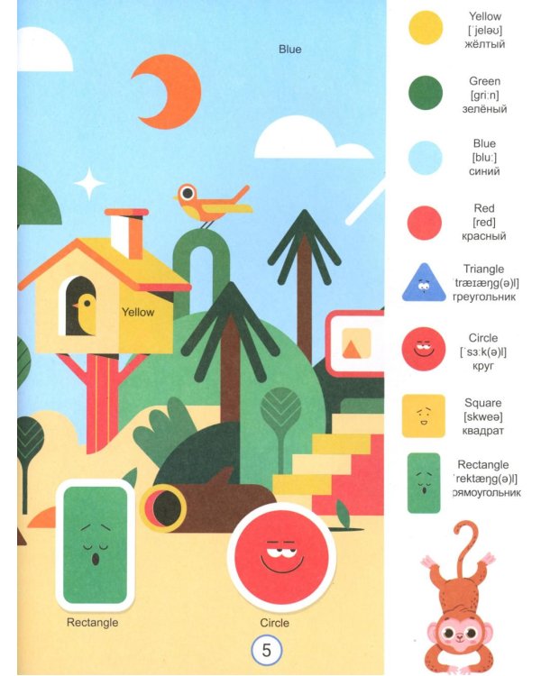 Английский словарь и карточки с обезьянкой Миа