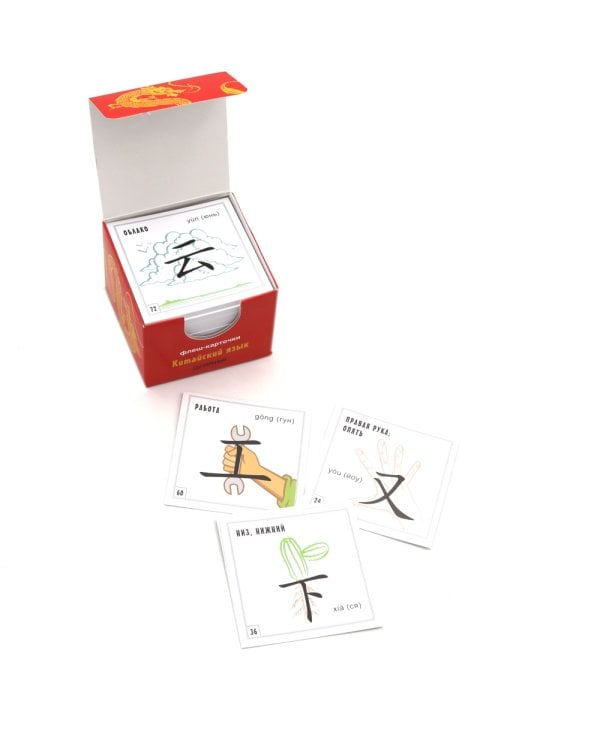 200 базовых китайских иероглифов (флеш-карточки); Тетрадь для записи иероглифов (комплект в 2-х книгах)