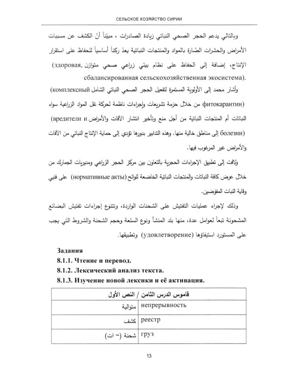 Арабский язык. Мировые аграрные рынки: Учебник в 3-х ч. Ч. 2