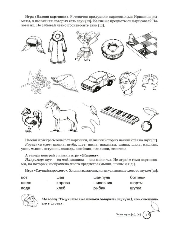 Учим звуки [ш], [ж]. Домашняя логопедическая тетрадь для детей 5-7 лет. 3-е изд., испр