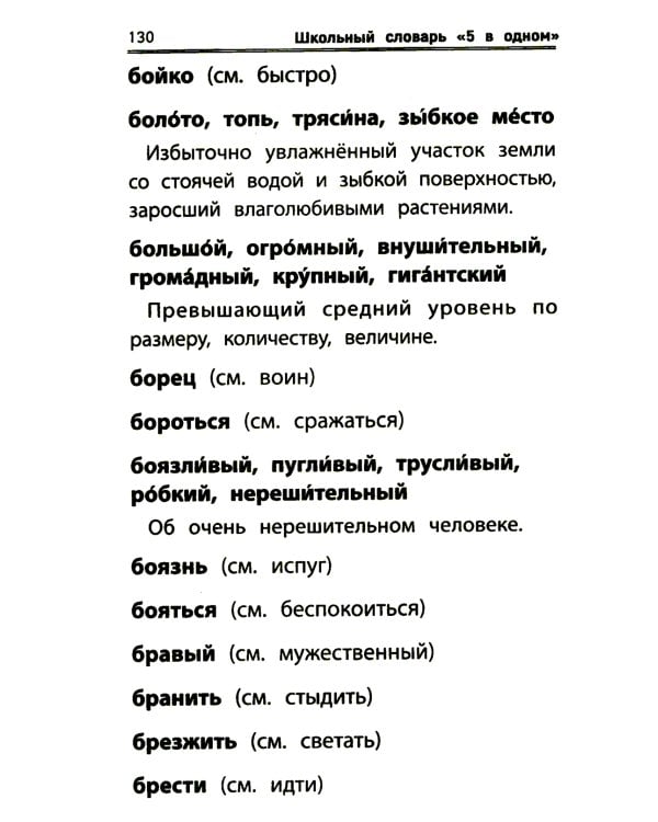 Школьный словарь "5 в одном": 1-4 кл