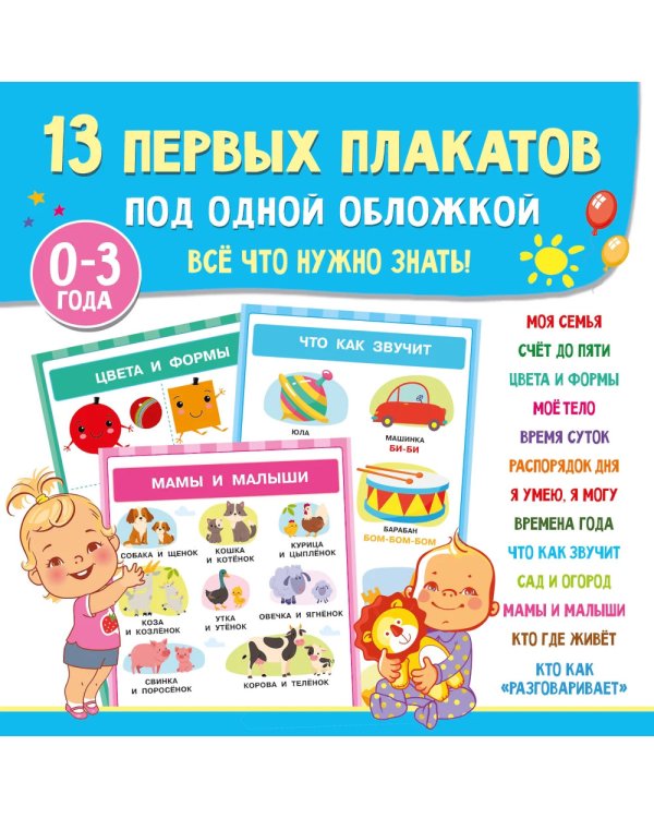 13 первых плакатов под одной обложкой. Все что нужно знать. 0-3 года