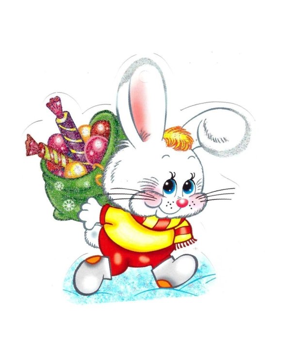 Новогодний подарок девочке в чемоданчике НОВОГОДНИЙ ЗАЙЧИК. Для детей 5-8 лет. (20 пр.: 8 книг, 2 компл. укр.,6 фигур., наклейки, грамота, и т.д.)