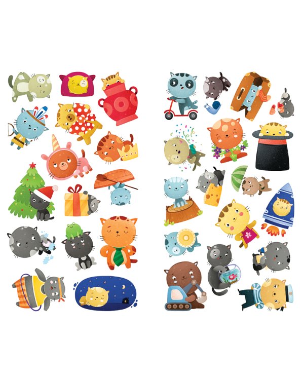 Азбука с наклеками.Котики