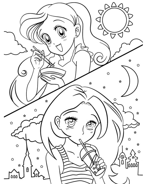 Мир аниме: книжка-раскраска