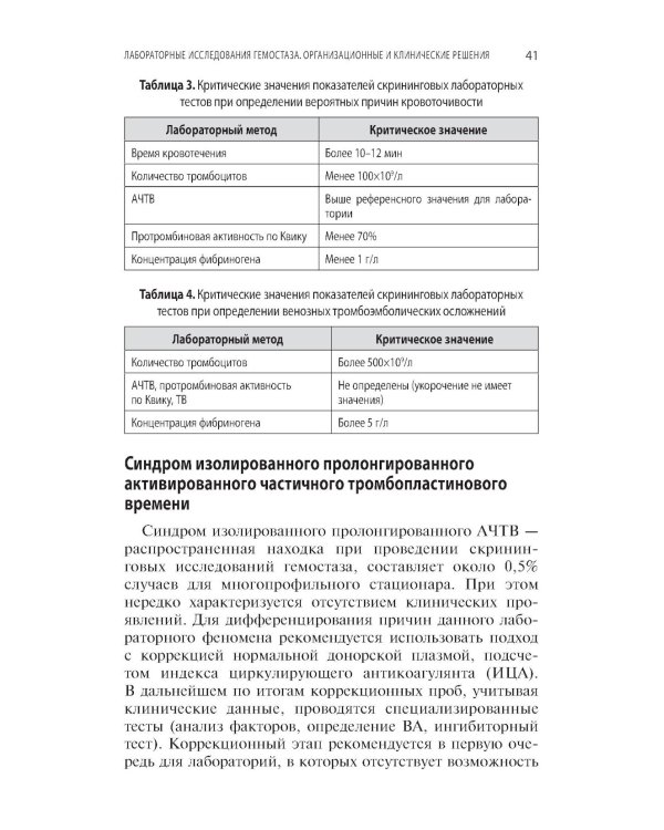 Интерпретация коагулограммы при нарушениях свертывания крови