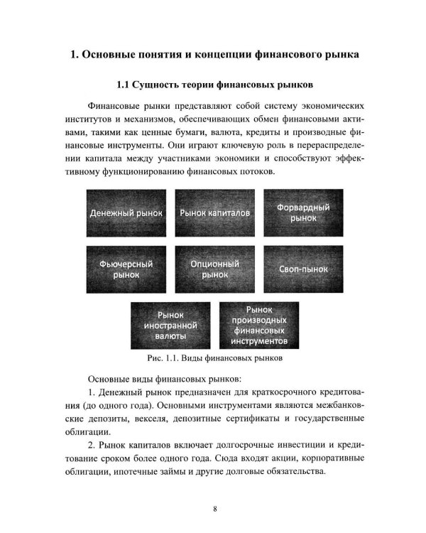 Теоретические основы финансового рынка: монография