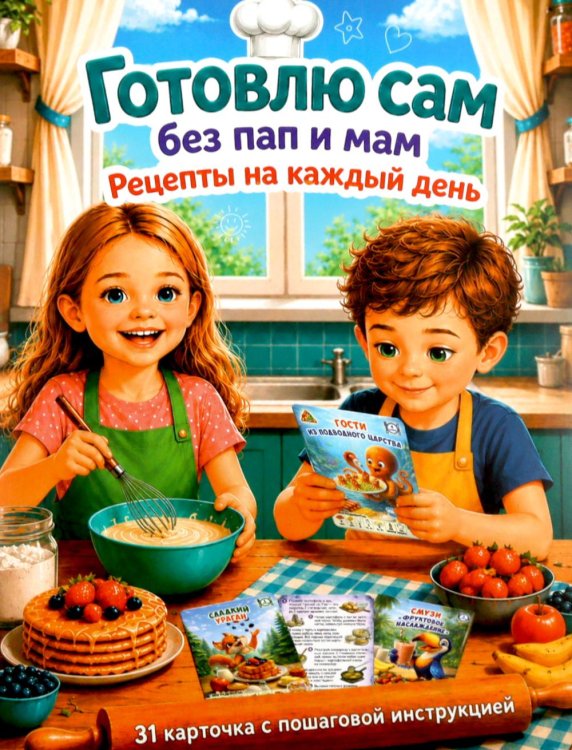 Обложка книги «Готовлю сам без мам и пап. Рецепты на каждый день» — None, ISBN 4673773187122