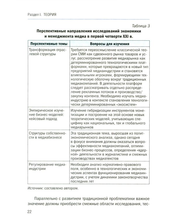 Теория и экономика медиа: актуальные вопросы: монография