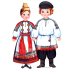 Костюмы народов России (10 народов, 20 костюмов): Комплект вырубных мини-плакатов со скотчем