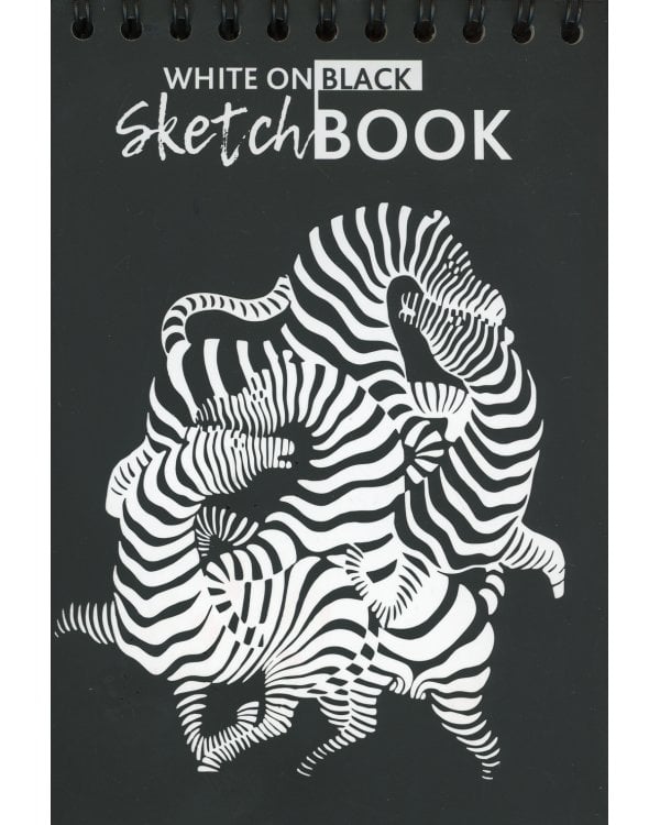 Блокнот Скетчбук.White on Black. Вазарелли. Зебры