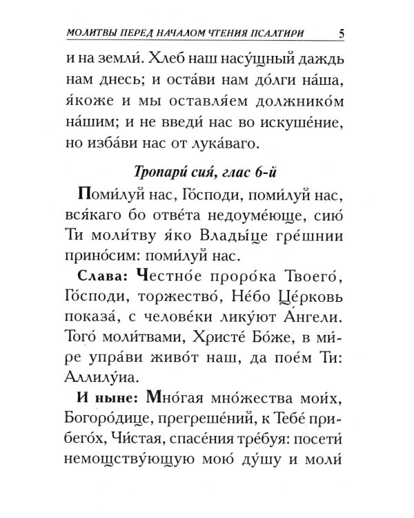 Псалтирь. Крупным шрифтом