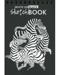 Блокнот Скетчбук.White on Black. Вазарелли. Зебры