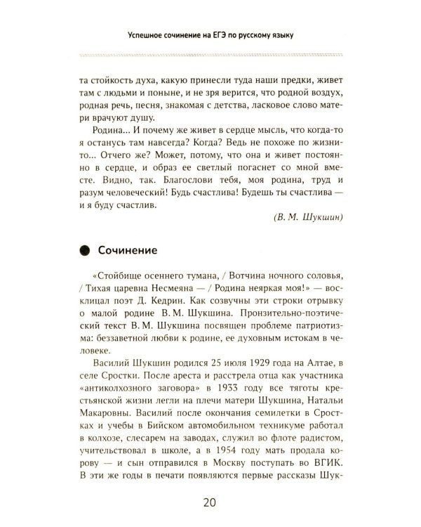 Успешное сочинение на ЕГЭ по русскому языку