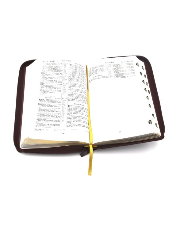 Библия 056 MZTiG ИИЖ (Бордовый) обложка на молнии