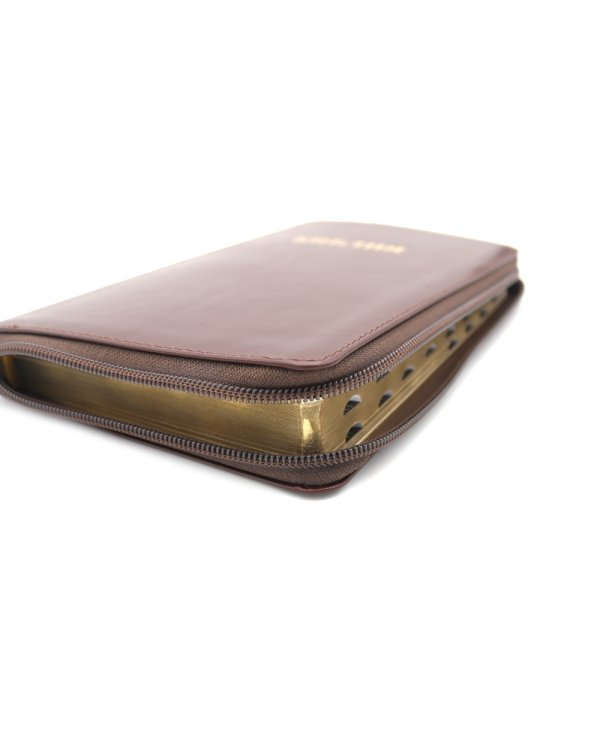 Библия 057 MZTiG ИИЖ (Темно-коричневый) обложка на молнии