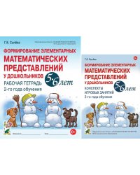 Формирование элементарных математических представлений у дошкольников 5-6 лет. Рабочая тетрадь и Конспекты игровых занятий (комплект из 2-х книг).