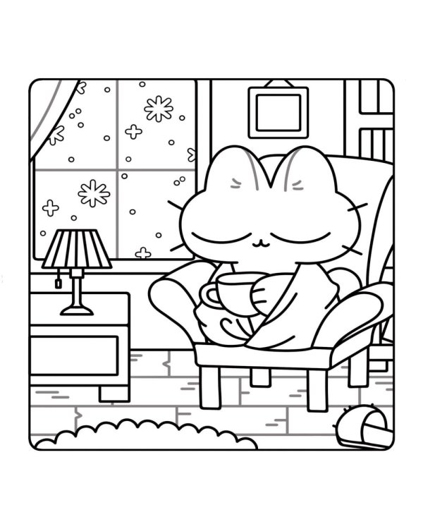 Дополнительное изображение книги «Марципановые будни. Истории трех котят. Уютная раскраска-антистресс»