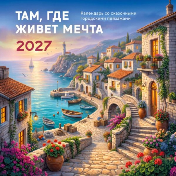Обложка книги «Там, где живет мечта. Календарь со сказочными городскими пейзажами на 2027 год (300х300)» — None, ISBN 9785042399572