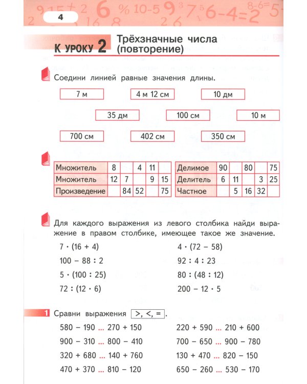 Математика. 4 кл. Рабочая тетрадь. В 4 ч. (комплект из 4-х книг)