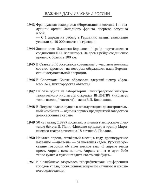 Важные даты из жизни России. Апрель