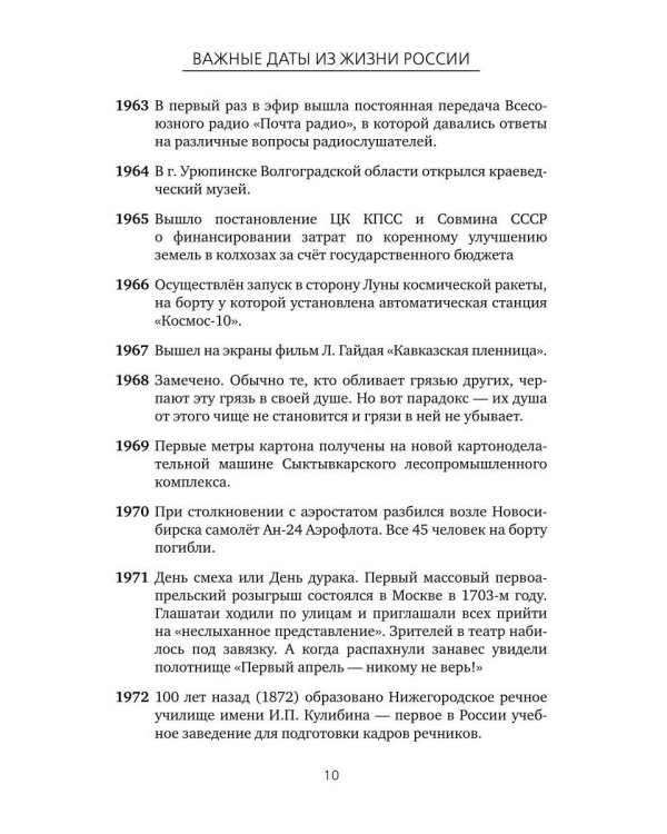 Важные даты из жизни России. Апрель