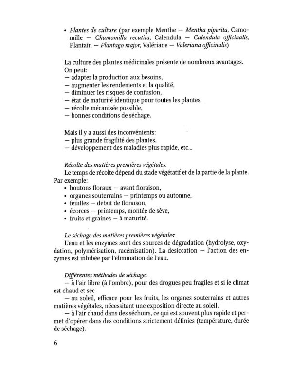 Pharmacognosie. Plantes medicinales
