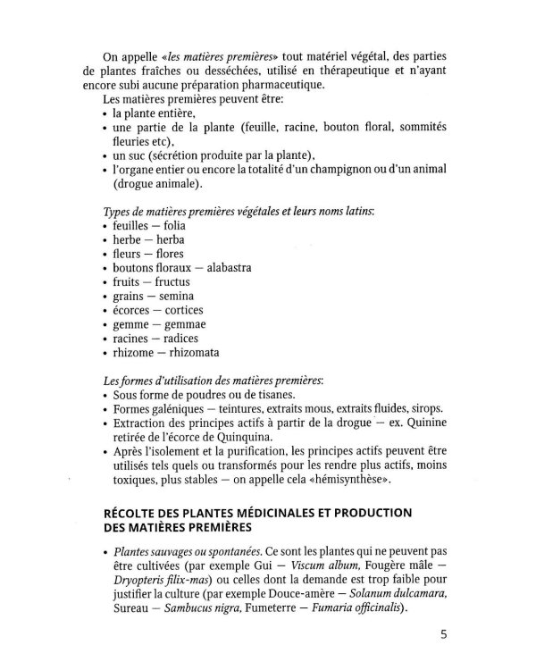 Pharmacognosie. Plantes medicinales