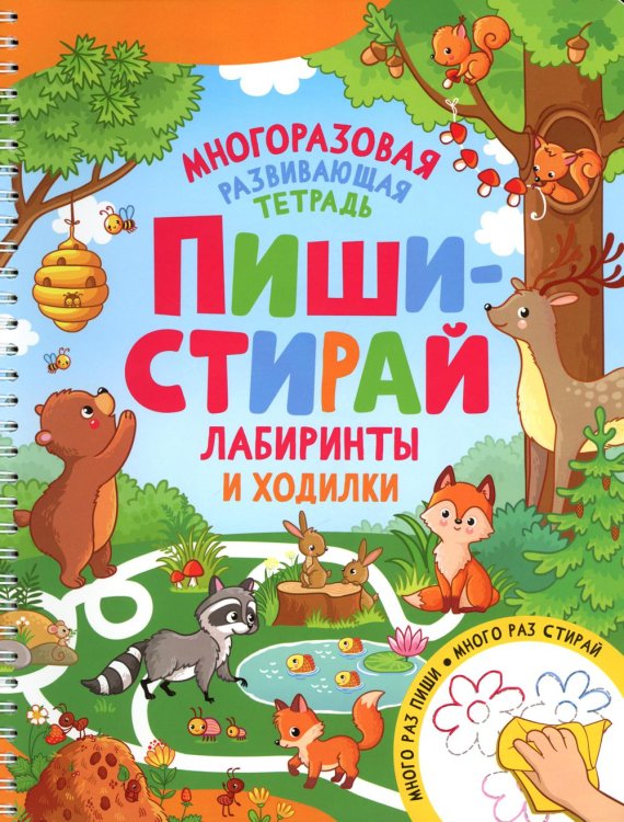 Пиши - стирай - играй. Многоразовая тетрадь Пиши-стирай. Лабиринты и ходилки. Многоразовая развивающая тетрадь