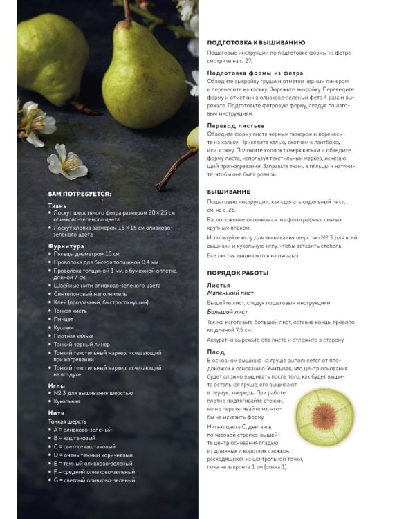 Botanica: 12 авторских дизайнов с цветами и плодами: Объемная вышивка шерстью от Джули Книдл