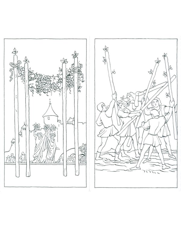 Таро Уэйта в контурах (78 карт для раскрашивания и медитации + 2 карты пустые)