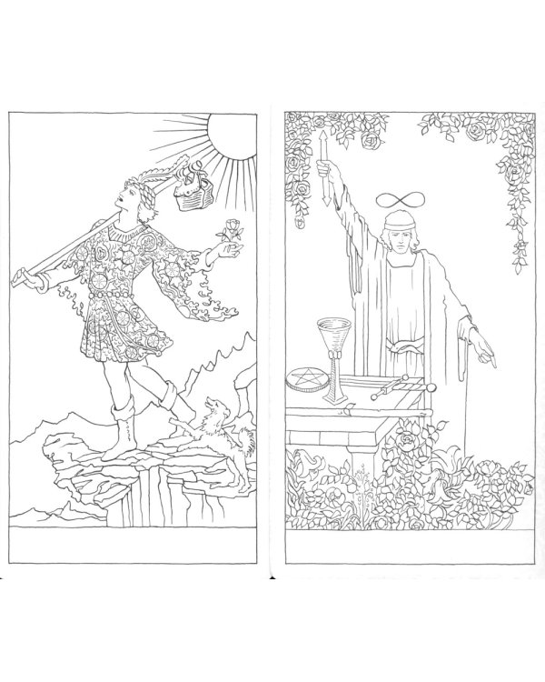 Таро Уэйта в контурах (78 карт для раскрашивания и медитации + 2 карты пустые)