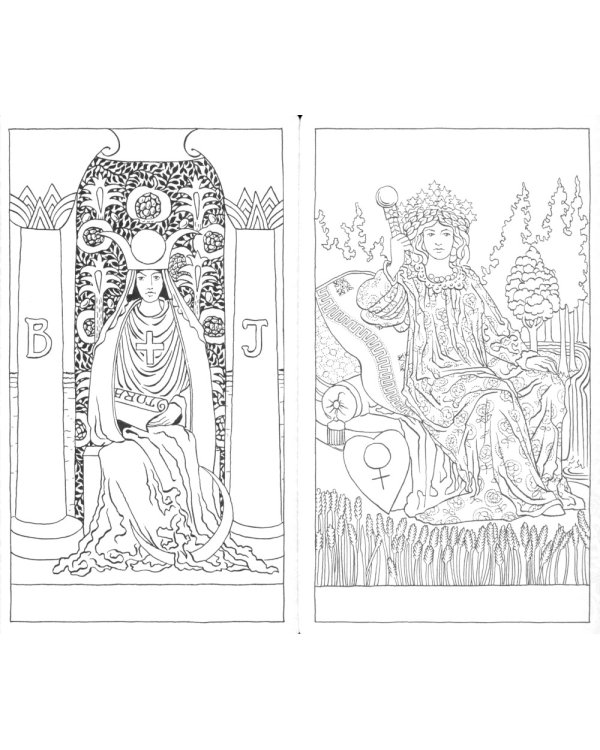 Таро Уэйта в контурах (78 карт для раскрашивания и медитации + 2 карты пустые)