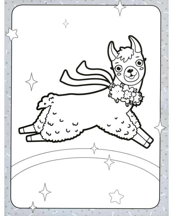 Мир пони, лам и единорогов. Раскраска для малышей