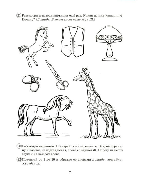 Парные звонкие - глухие согласные Ж-Ш. Альбом графических, фонематических и лексико-грамматических упражнений для детей 6-9 лет