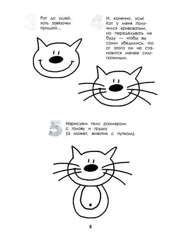 Как нарисовать котиков - веселых обормотиков за 30 секунд