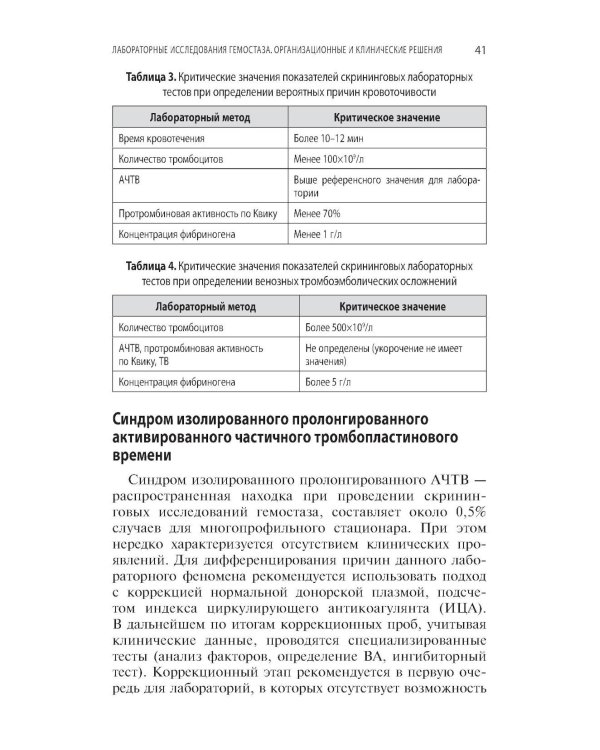 Интерпретация коагулограммы при нарушениях свертывания крови