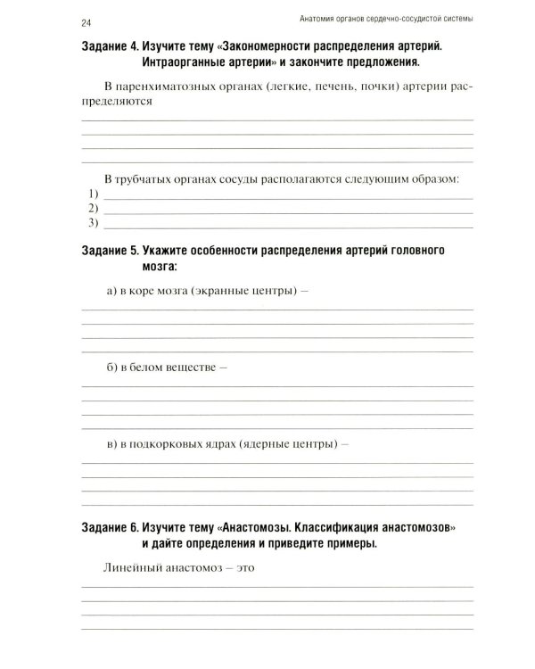 Анатомия человека: Ангиология Ч. 7: Анатомия органов сердечно-сосудистой системы. Рабочая тетрадь. 2-е изд., доп