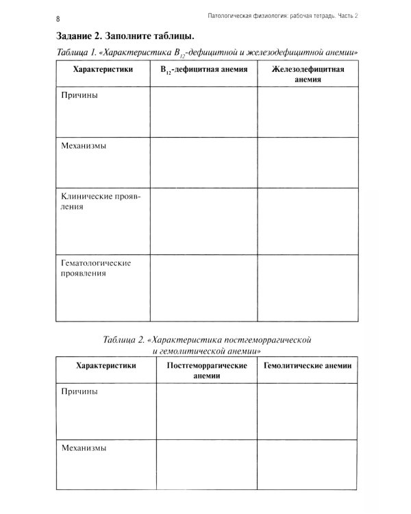 Патологическая физиология: рабочая тетрадь. Ч. 2