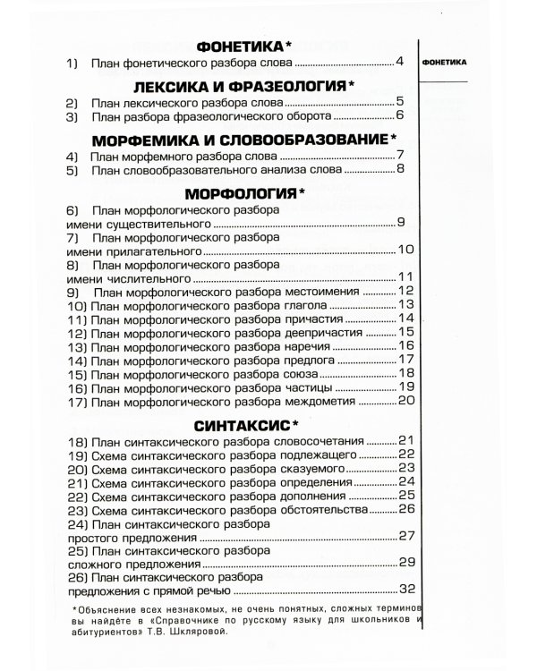 Планы грамматических разборов. Пособие для 5-11 классы. 8-е изд., стер