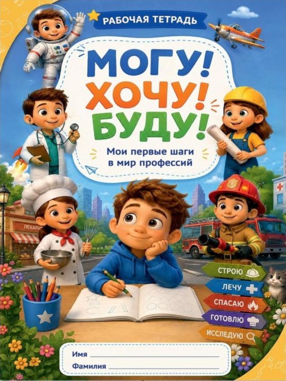 Обложка книги «Могу! Хочу! Буду! Знакомство с миром профессий: Рабочая тетрадь» — Меттус Елена Валентиновна;Конюхова Татьяна Васильевна, ISBN 9785449131867