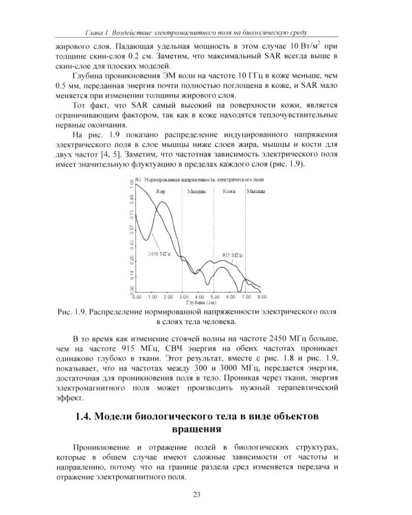Расчет тепловых полей под воздействием СВЧ излучения