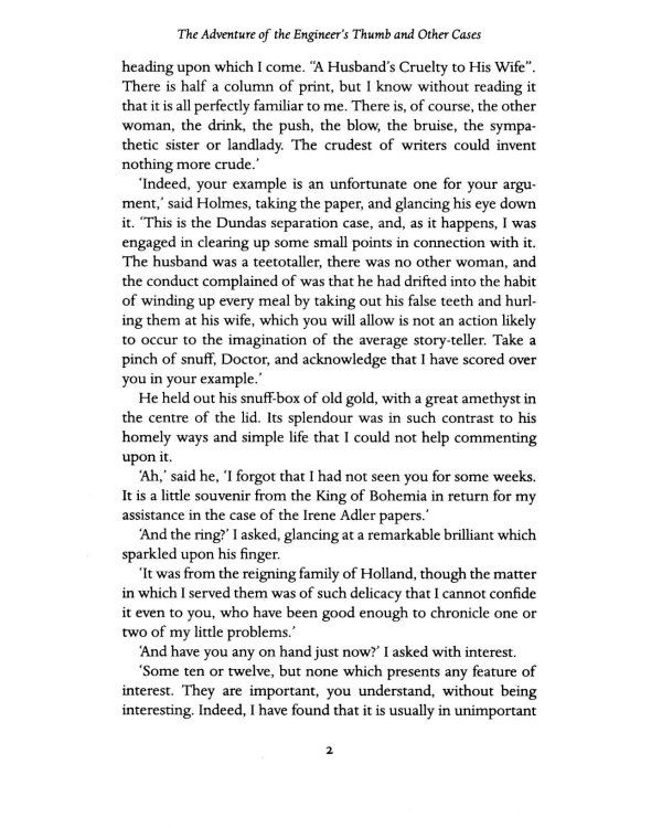 The Adventure of the Engineer's Thumb and Other Cases