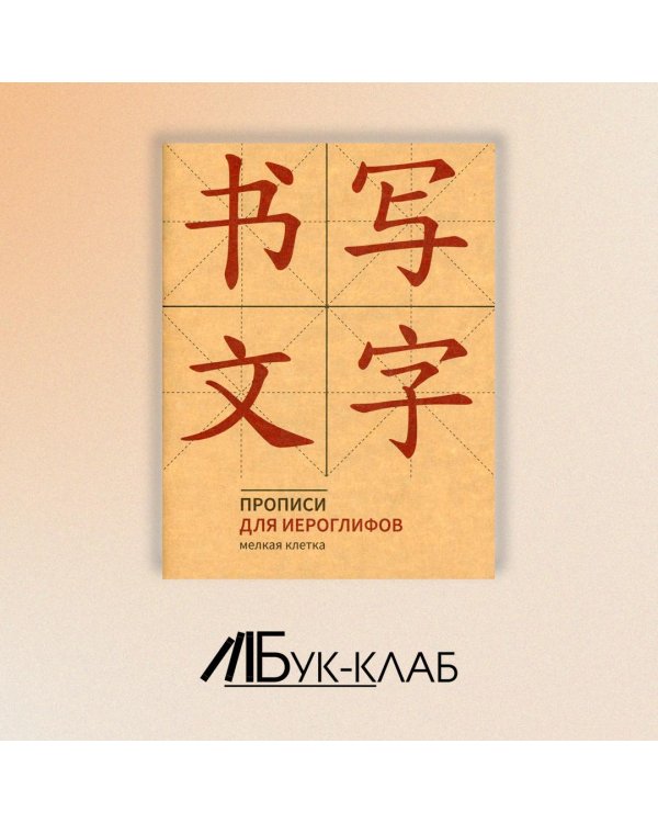 Прописи для китайских иероглифов (мелкая клетка)
