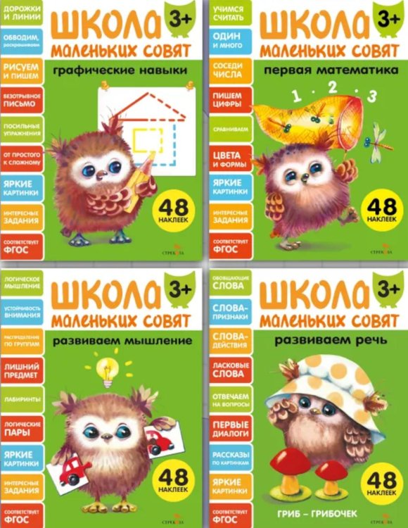 Школа маленьких совят 3+ (комплект из 4-х кн.)