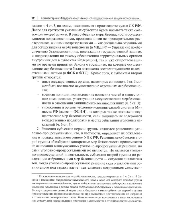 Комментарий к ФЗ "О государственной защите потерпевших, свидетелей и иных участников уголовного судопроизводства"