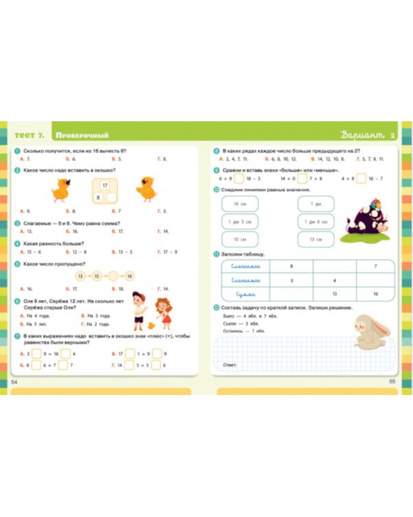 Тесты. Математика. 1-2 кл