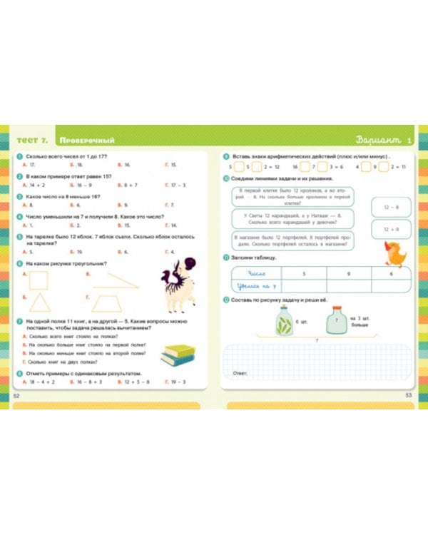 Тесты. Математика. 1-2 кл